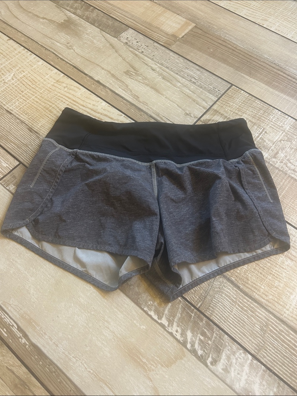 lululemon athletica Black & Charcoal Athletic Running Shorts